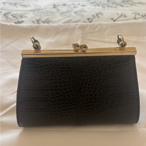 Vintage Liz Claiborne Croc Embossed Mini Black Purse - Picture 5 of 5